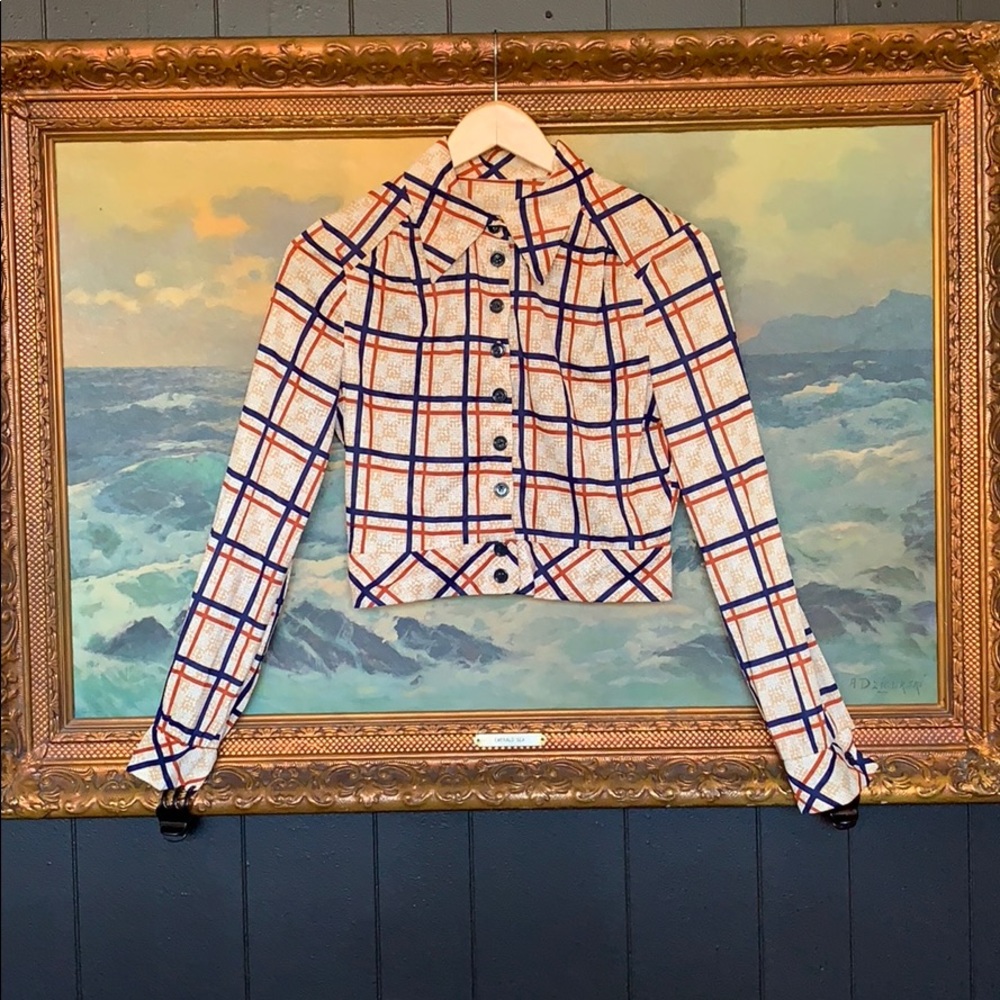 SOLD - Vintage plaid cropped jacket